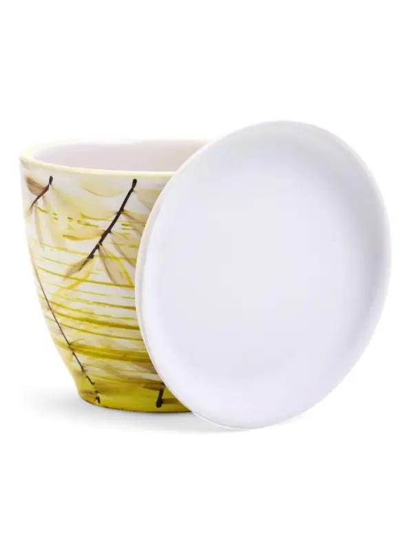 Горшок цветочный поддоном  1 л,  керамика, Тропики (М)