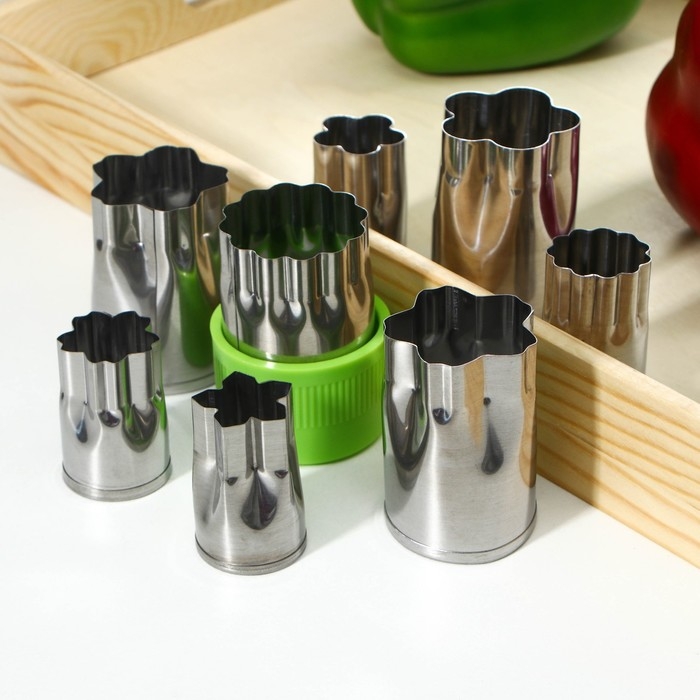 Набор овощерезок &laquo;Вкус&raquo;, 8 предметов, зелёный