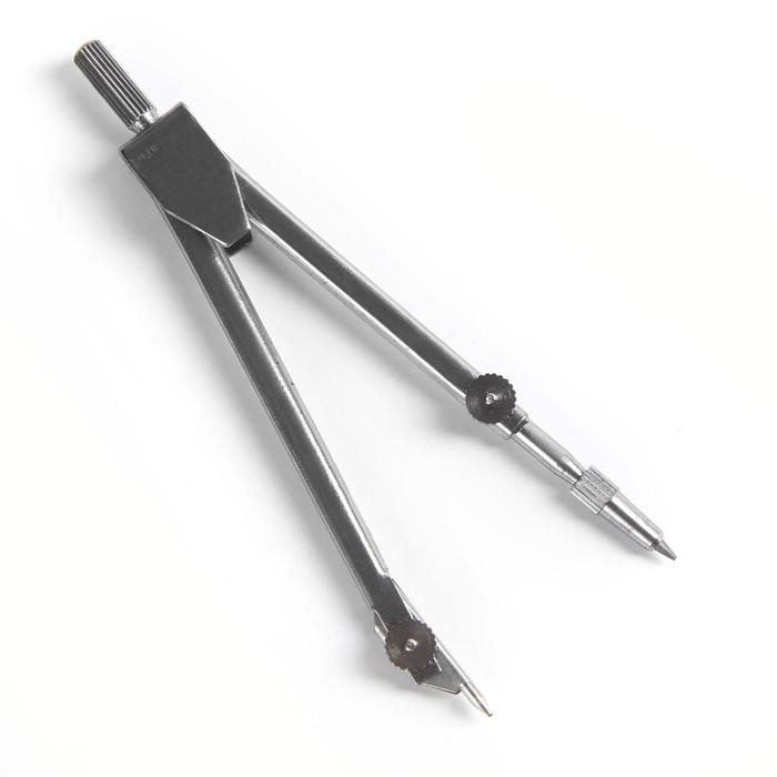 Циркуль металлический 110 мм, в пластиковом пенале, крышка - линейка, с грифелем, МИКС Циркуль металлический 110 мм, в пластиковом пенале, крышка - линейка, с грифелем, МИКС