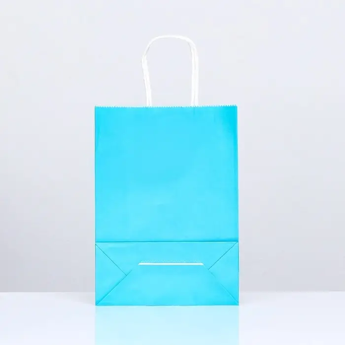 Пакет крафт &laquo;Радуга&raquo;, голубой, 18&times;8&times;25 см, 80 г/м&sup2;, 1 шт.