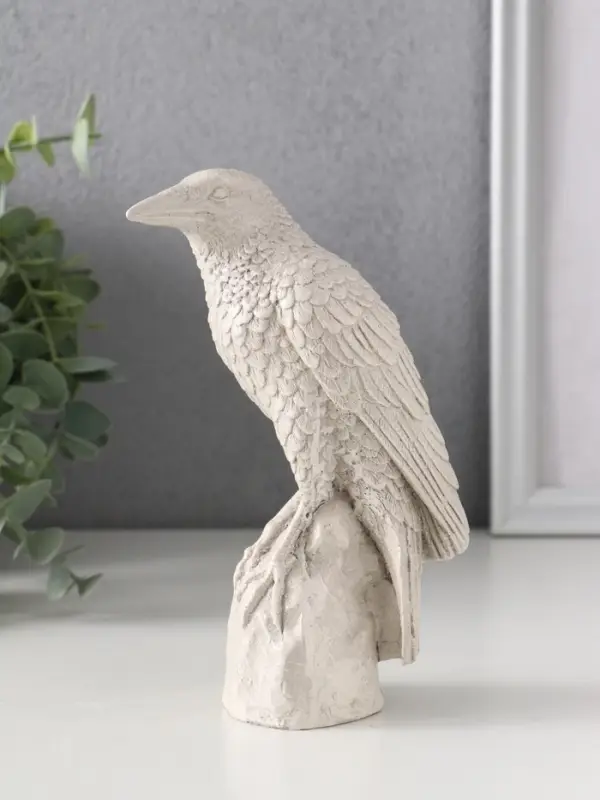Фигура &laquo;Ворон на камне&raquo;, 15.5&times;5.5&times;10 см, серая