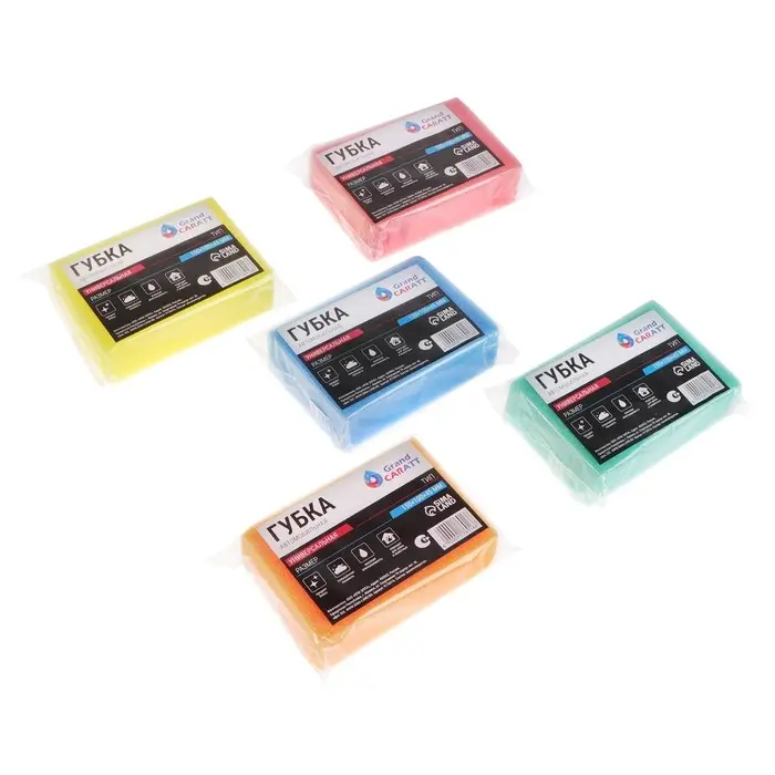 Губка автомобильная Grand Caratt, 150 х 100 х 45 мм, микс