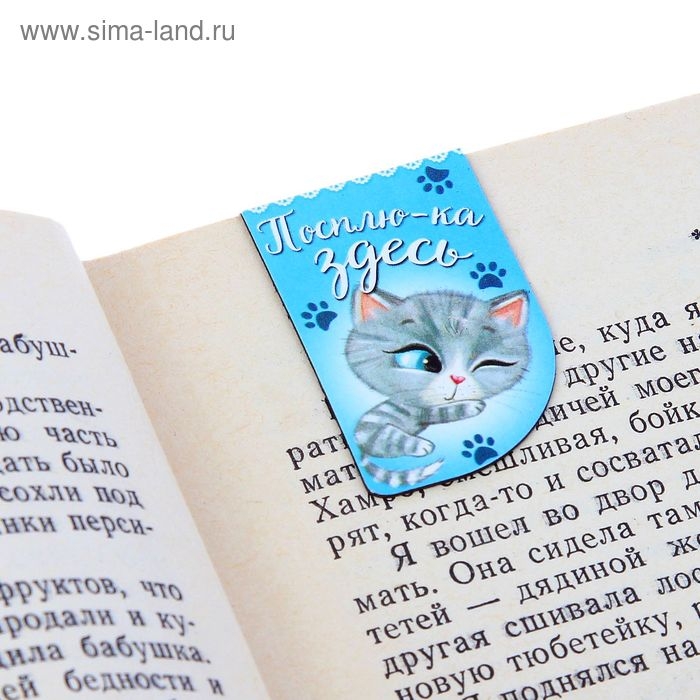 Закладки магнитные для книг, 4 шт  &laquo;Котики, которые живут в книжках&raquo;