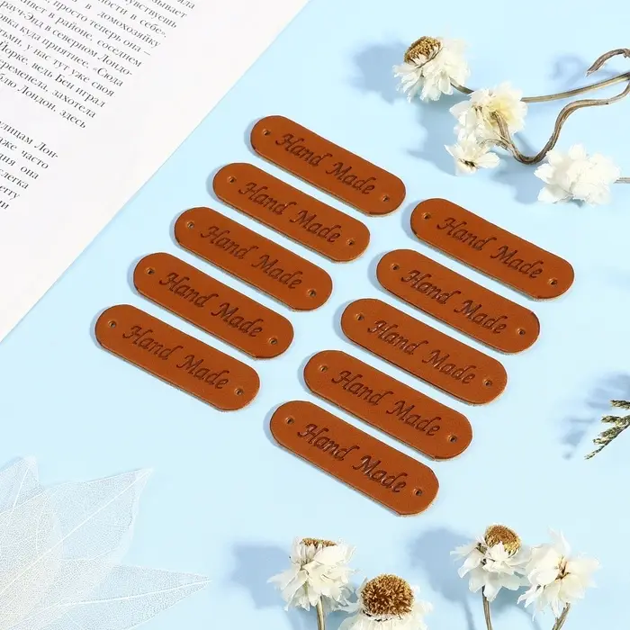 Набор нашивок Hand made, 4.5&times;1.3 см, 10 шт.