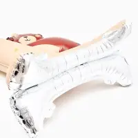 Воздушный шар фольгированный 32" "Цифра 1 с мишкой"  цвет бежевый, под воздух