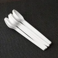 Набор пластиковых одноразовых ложек чайных Мистерия, 12.5 см, 12 шт., белый