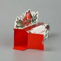 Коробочка для макарун &laquo;Снегири&raquo;, 18 х 5.5 х 5.5 см