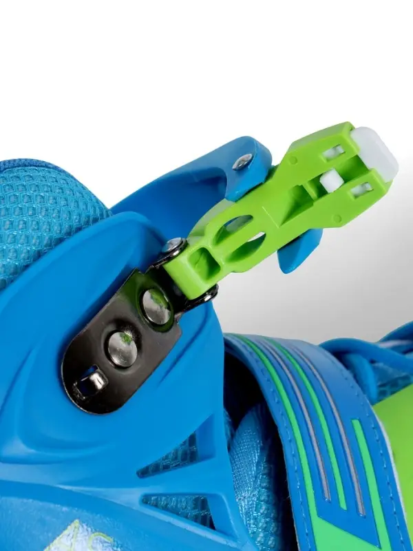 Коньки детские раздвижные BlackAqua, р. 26-29, для фитнеса, зелёные, синие