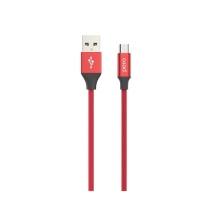 Кабель PERO DC-02, microUSB - USB, 2 А, 1 м, тканевая оплетка, красный Кабель PERO DC-02, microUSB - USB, 2 А, 1 м, тканевая оплетка, красный