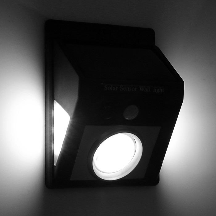 Садовый светильник на солнечной батарее, накладной, 9.5 &times; 12 &times; 5 см, COB LED, свечение белое