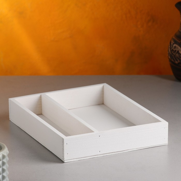 Кашпо деревянное 25.5×20×4.5 см Кашпо деревянное 25.5×20×4.5 см "Макарунас", белый Дарим Красиво