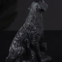 Фигура "Лабрадор с щенками", 10х7 см, черный