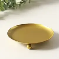 Подсвечник "Чашка на шариках" 14 см, золото