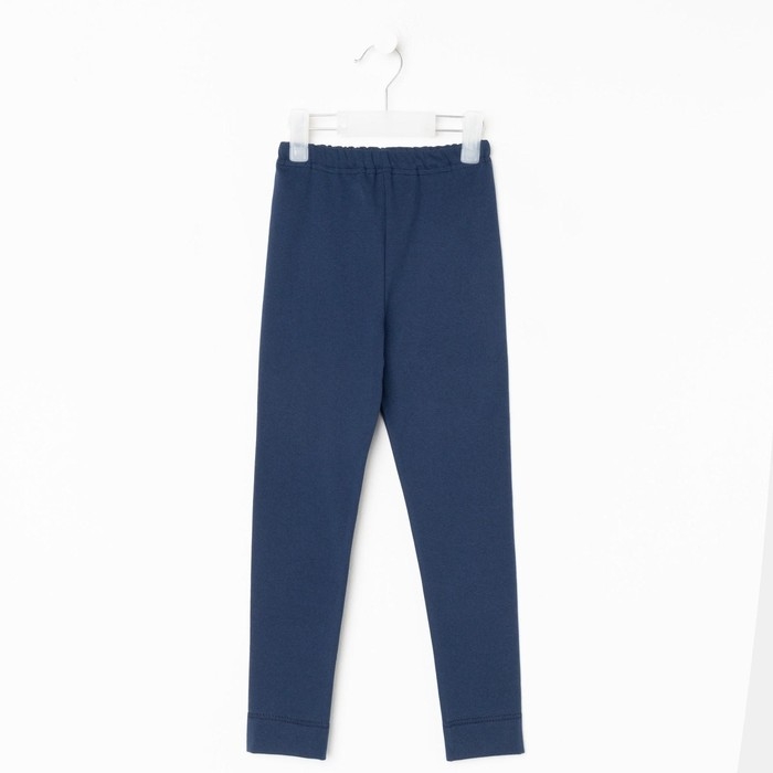 Леггинсы для девочки (термо), цвет синий/меланж, рост 140 см
