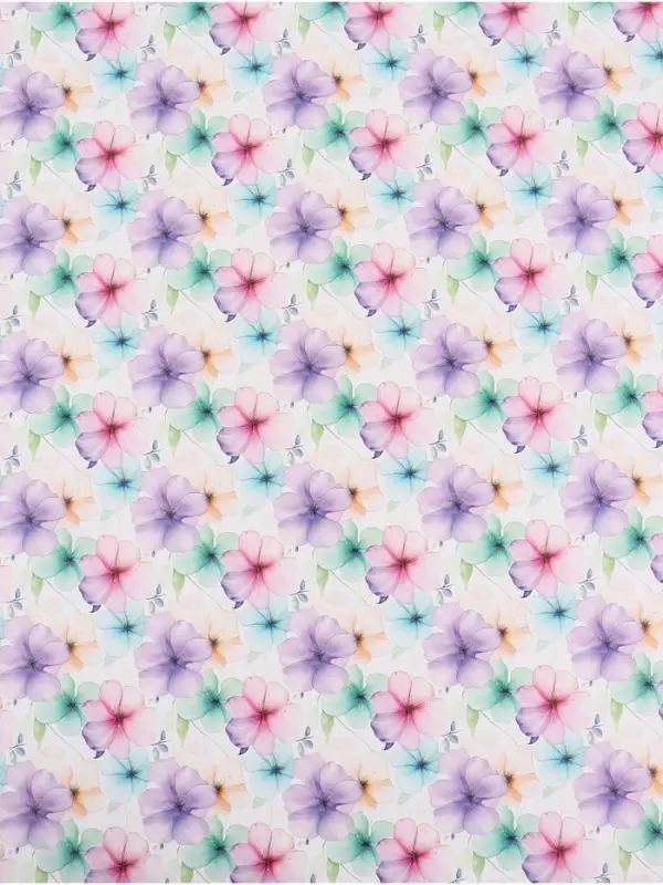 Бумага упаковочная глянцевая &laquo;Цветы&raquo;, 70 &times; 100 см