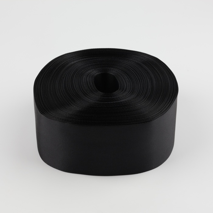 Лента атласная, 50 мм &times; 100 &plusmn; 5 м, цвет чёрный