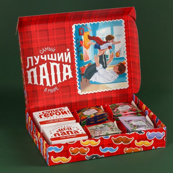 Набор чая &laquo;Папа может всё&raquo;: весовой чай 40 г (2 шт. х 20 г)., чай в пакетиках 21,6 (12 шт. х 1,8 г).