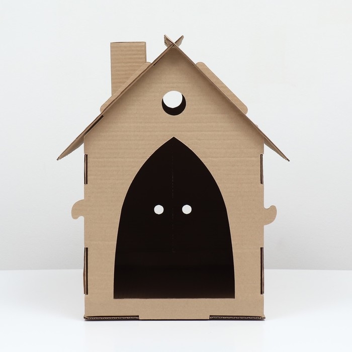 Дом-конструктор для кошек, 59 х 30 х 47 см, крафт Дом-конструктор для кошек, 59 х 30 х 47 см, крафт