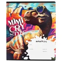Тетрадь 12 листов в линейку, ErichKrause Dino Art, МИКС