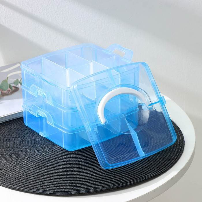 Органайзер для мелочей Доляна, 3 яруса, 18 ячеек, 15&times;15&times;12 см, цвет МИКС