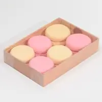 Кондитерская упаковка, коробка для макарун с PVC крышкой, &laquo;Крафт&raquo;, 18 х 12 х 3.5 см