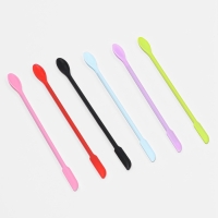 Спатула д/косметических средств 2сторонняя 10,5см силикон МИКС пакет QF