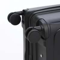 Чемодан 24", PP, 43*26*66, отд на молнии, код замок, 4 колеса, черный