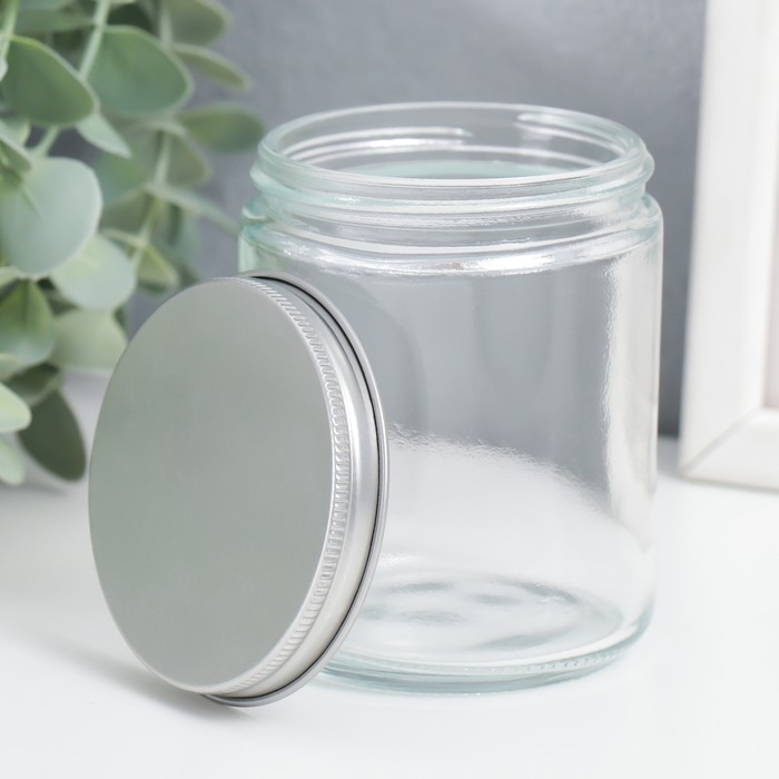 Банка для свечей стекло с крышкой "Прозрачная" 8,8х7х7 см