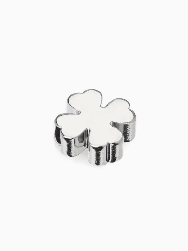 Бусина-разделитель родир. &laquo;Клевер&raquo;, 7&times;7мм, d(вн.)=2мм, (набор 10 штук), медь, цвет серебро