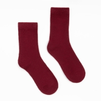 Носки женские шерстяные, цвет бордовый, размер 36-40