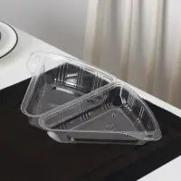 Контейнер для кусочка торта одноразовый, неразьёмная крышка, пластик, 8.5&times;11.5&times;6.5 см, прозрачный