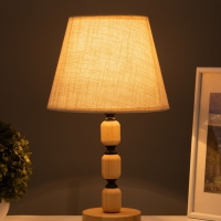 Лампа настольная BayerLux ЭКО "Одри" 1х40Вт Е27 черный/коричневый 25х25х43см