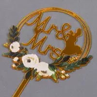 Топпер для торта Mr & Mrs, золотой