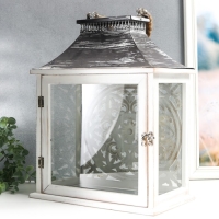 Подсвечник дерево "Медальон лепнина" набор 2 шт 29х22х13 см, 47х19х31 см