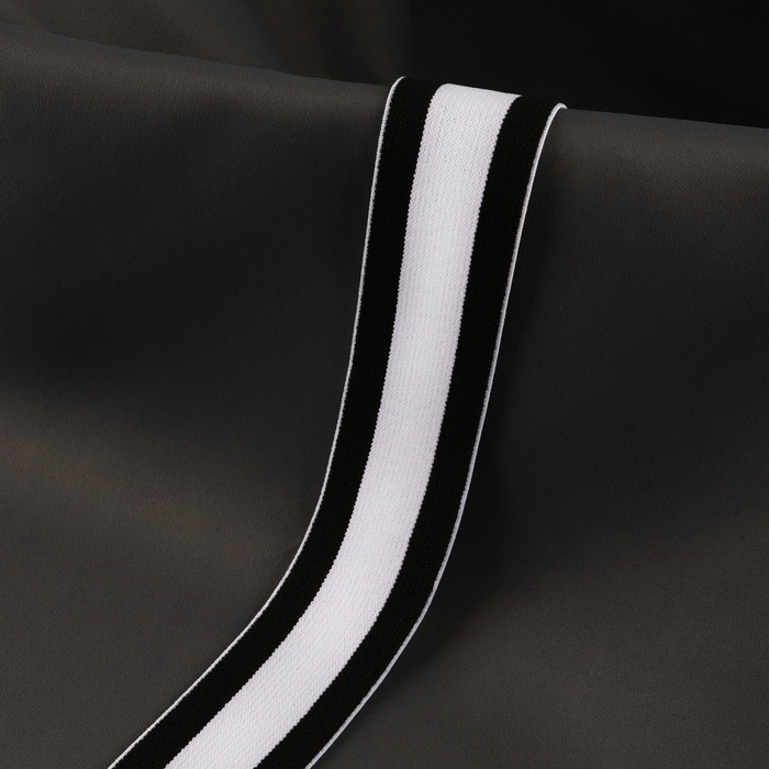 Резинка тканая, мягкая, 40 мм, 4,5 &plusmn; 1 м, цвет чёрный/белый