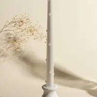 Набор свечей античных, 2,3х25 см, 2 шт "Белый жемчуг" 7,6х28х2,3 см