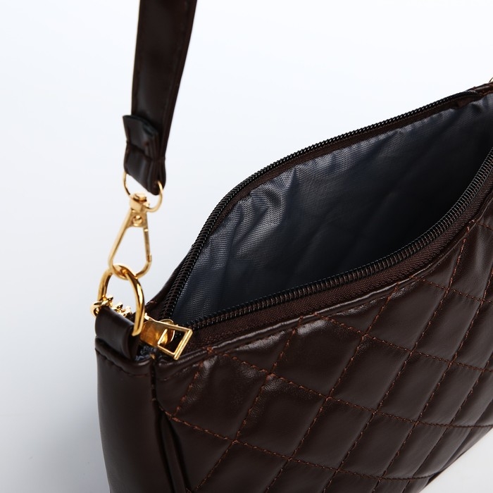 Сумка багет на молнии, цвет коричневый