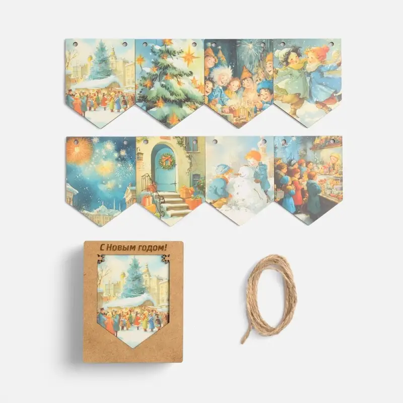 Деревянные флажки &laquo;Праздничные мотивы&raquo;