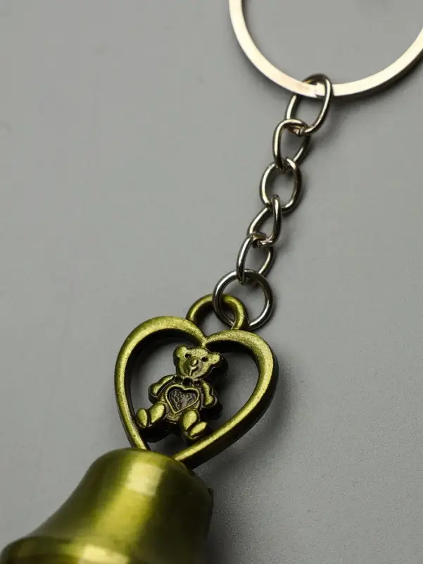 Брелок металл "Колокольчик - медвежонок в сердце" МИКС 5х2,8х2,8 см