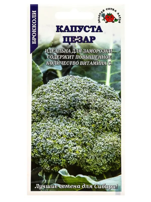 Семена Капуста брокколи Цезар /Сотка/ 0,3г / среднеран. 350-450 г/*1200