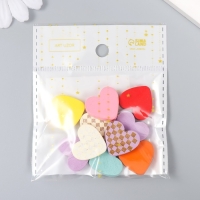 Набор бусин для творчества дерево "Сердце в клеточку" набор 10 шт 2х2х0,5 см