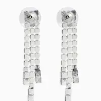 Набор 2 предмета: серьги, колье со стразами &laquo;Лёд. Клавиши&raquo;, d=13.5 см, белый в серебре