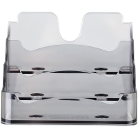 Подставка для визиток Стамм, 3 отделения, тонированная, серая