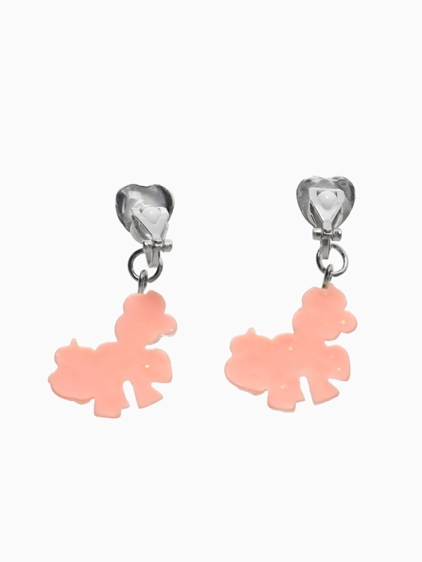 Серьги-клипсы детские "Выбражулька" единорог с сердцем кристалл, цветные