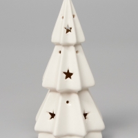 Светодиодная фигура "Елочка со звездами" 13х6.5х6.5, 1 LED, LR44x3(в компл.), Т/БЕЛЫЙ