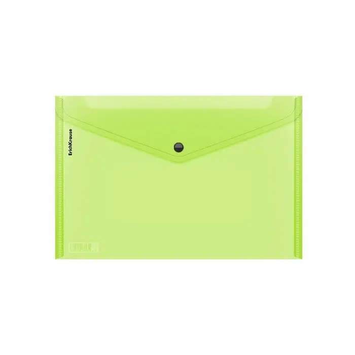 Папка-конверт на кнопке А4, 180 мкм, ErichKrause Glossy Neon, полупрозрачная, до 120 листов, МИКС