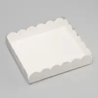 Коробка для печенья, кондитерская упаковка, Белая, 20 х 20 х 4 см