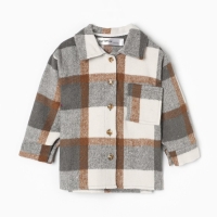 Рубашка детская KAFTAN утеплённая, цвет серо-бежевый, размер 38 (146-152 см)