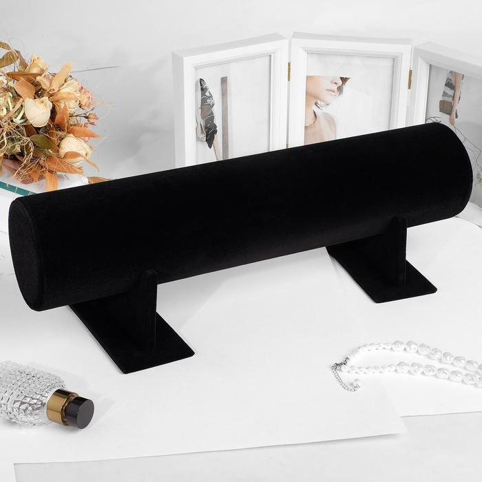 Подставка под ободки, флок, 50&times;17,5&times;16,5 см, d=11 см, цвет чёрный