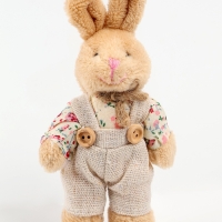 Мягкая игрушка "Зайчик в комбинезоне", 11х7х5 см